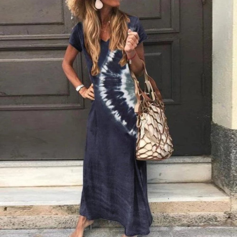NWOT -Dark Blue Summertime Maxi Dress
